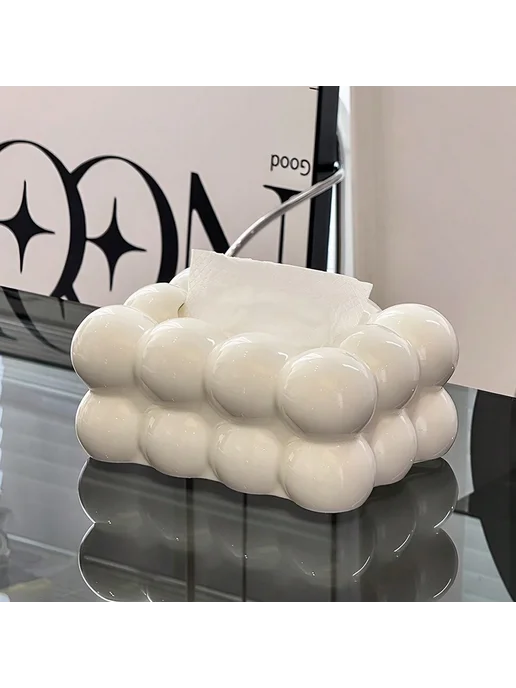 Нет бренда Декоративная коробка для салфеток Kawaii White Cloud 1pc, белый
