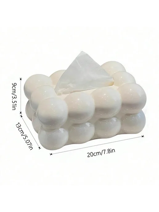 Нет бренда Декоративная коробка для салфеток Kawaii White Cloud 1pc, белый, фото 3