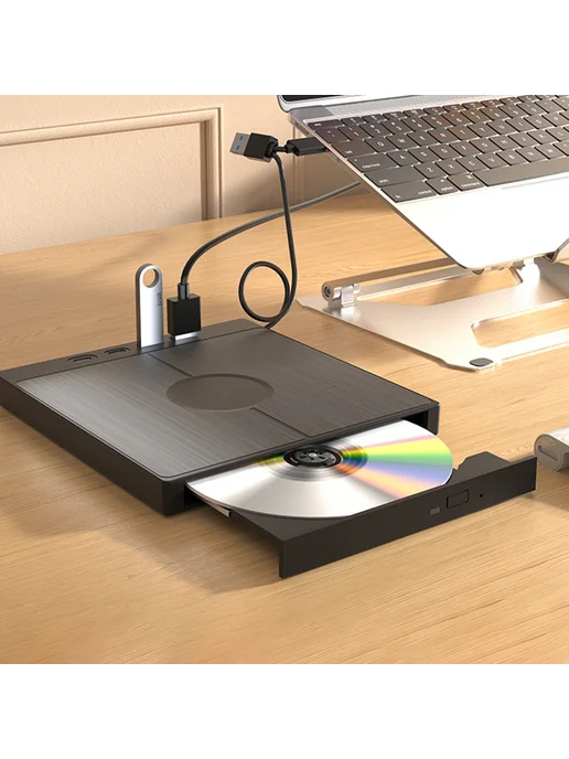 7 в 1 USB 3.0 внешний привод для CD DVD с 2 USB Type-C, слот, вариант, фото 5