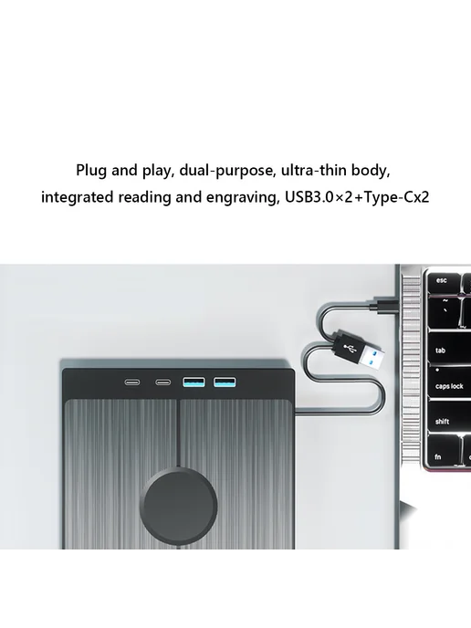 7 в 1 USB 3.0 внешний привод для CD DVD с 2 USB Type-C, слот, вариант, фото 8