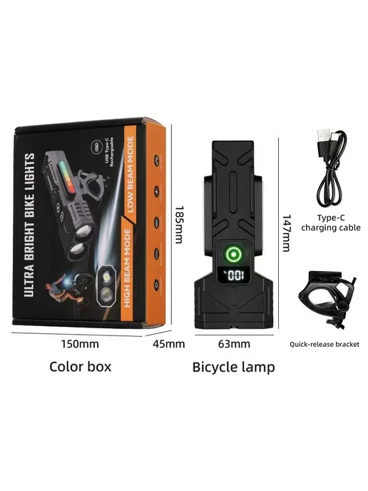 XIWANGFIRE Велосипедный Фонарь IPX5 Черный, Headlight, черный, фото 7