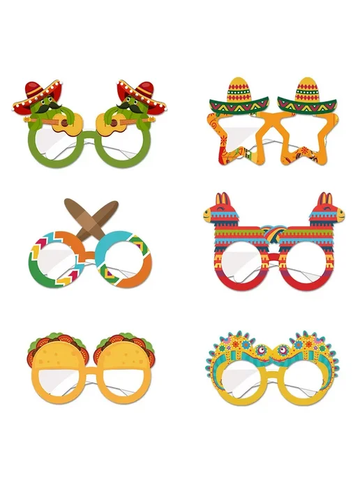 Нет бренда Бумажные очки для вечеринок Fiesta 6 шт. C-6PCS, 6 шт
