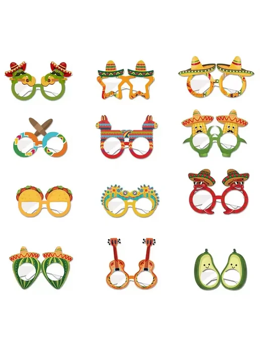 Нет бренда Бумажные очки для вечеринок Fiesta 6 шт. C-6PCS, 6 шт, фото 3