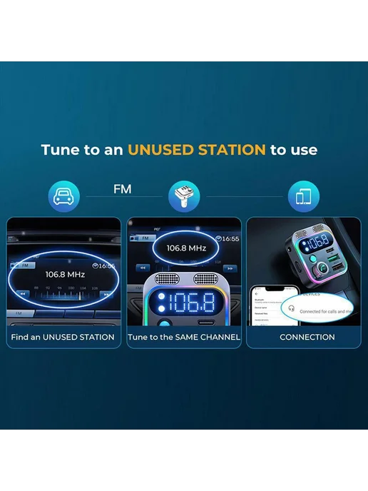 Автомобильный Bluetooth-передатчик 48W с зарядкой, 48 Вт, фото 7