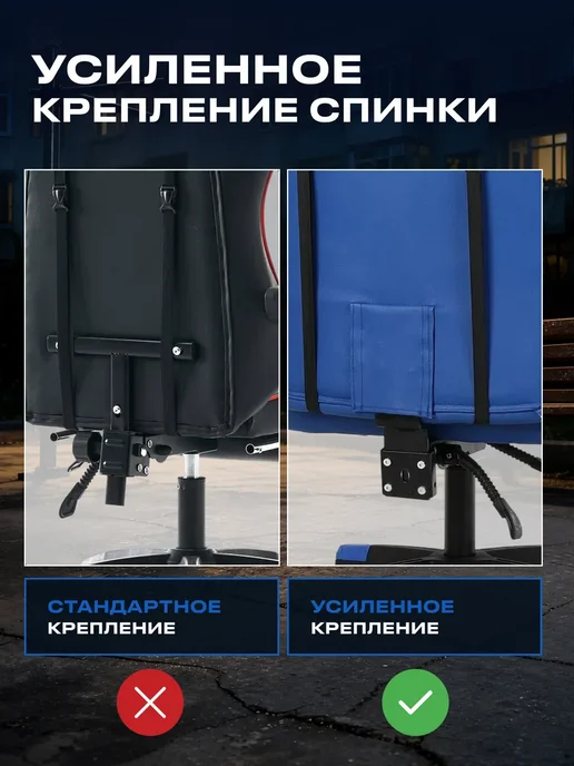 Кресло игровое компьютерное Ghost UR-7351112, синий, фото 6