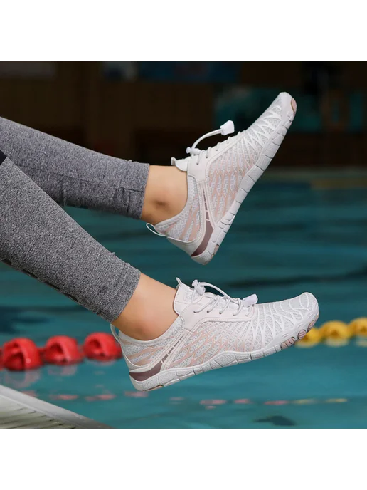 Для Aqua Shoes легкие дышащие для воды и туризма, 41 белые, белый, фото 5