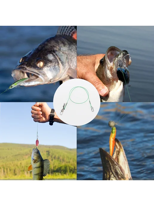 Нет бренда FishTrip Прочные Стальные Поводки 30-50 шт. 30lb20cm 50pcs S, 50 шт, 50 шт, фото 6