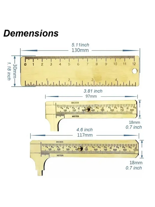 Нет бренда Бронзовый штангенциркуль 0-80 мм, 100mm, 80mm, фото 7