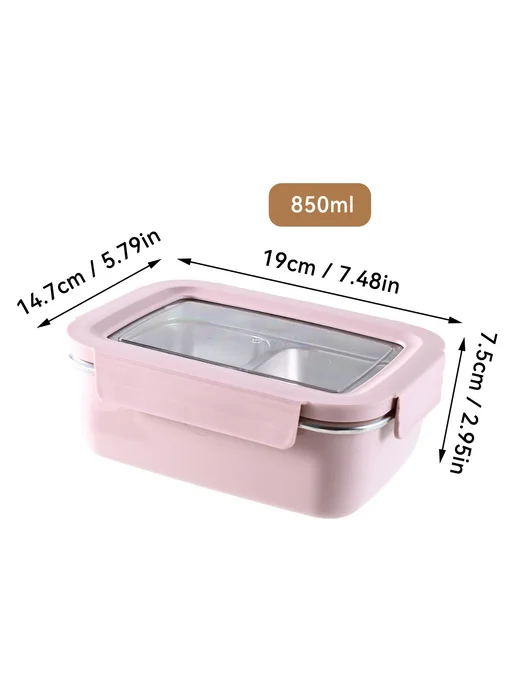 WORTHBUY Ланч-бокс из нержавеющей стали Розовый, Pink 850ml, 850 мл