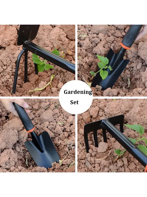 Нет бренда Садовый набор лопат из пластика Голубой, Black Two sided hoe, голубой, фото 3