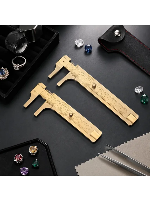 Нет бренда Латунный мини-штангенциркуль 80 100 мм Ruler Brass 80mm, 80mm, фото 2