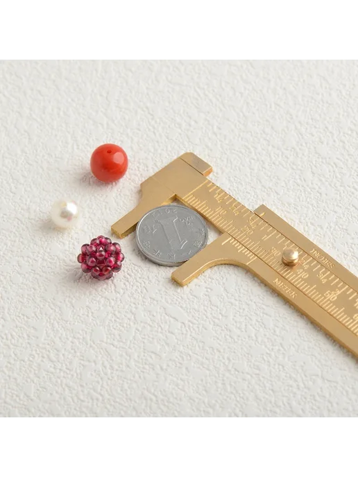 Нет бренда Латунный мини-штангенциркуль 80 100 мм Ruler Brass 80mm, 80mm, фото 6
