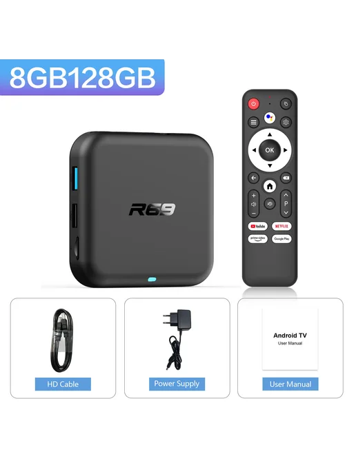 MORTAL Smart TV Box R69-1 Android 14.0 8ГБ 128ГБ AU Plug, 8 ГБ, 128 ГБ