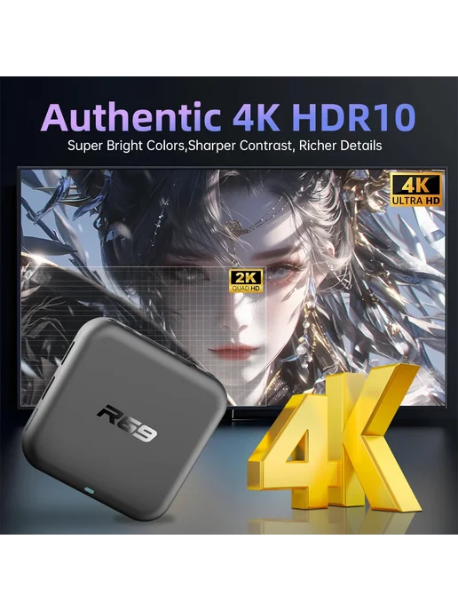 MORTAL Smart TV Box R69-1 Android 14.0 8ГБ 128ГБ AU Plug, 8 ГБ, 128 ГБ, фото 7