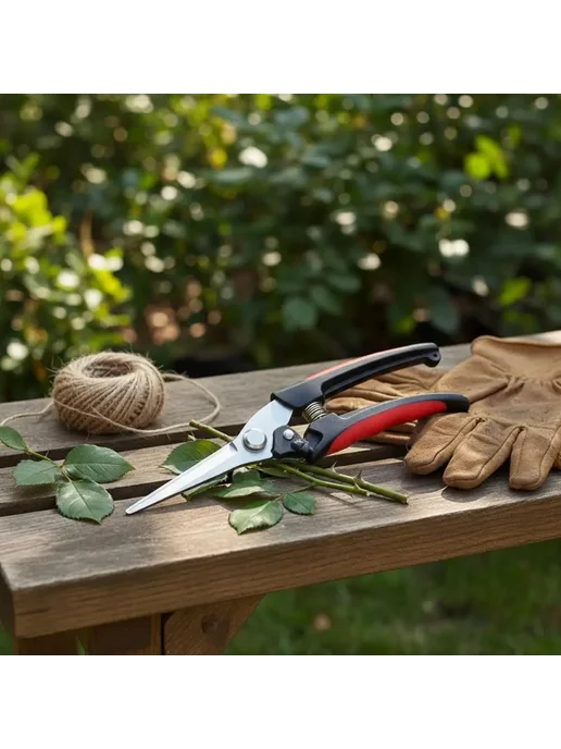Нет бренда Садовые секаторы Fiskars черные и красные из нержавеющей ст, черный, фото 6