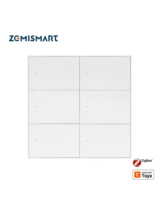 zemismart Zigbee 6-кнопочный умный выключатель Черный, Black, черный, фото 2