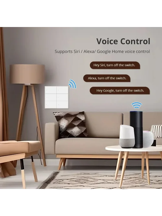 zemismart Zigbee 6-кнопочный умный выключатель Черный, Black, черный, фото 5