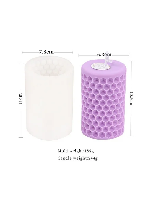 LONTL Формы для свечей 3D сотовый цилиндр Silicone C, вариант
