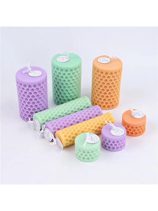 LONTL Формы для свечей 3D сотовый цилиндр Silicone C, вариант, фото 2
