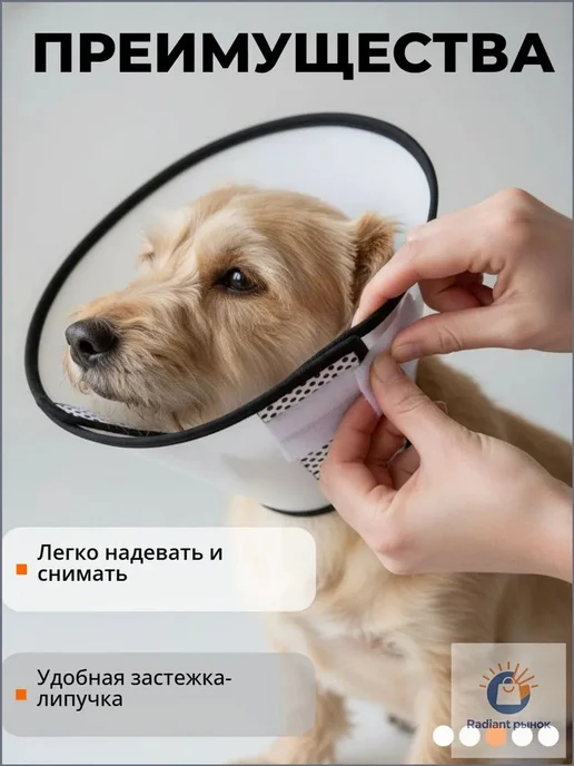 Воротник ветеринарный ЛЮБИМЫЙ БРО на липучке, 25-32 см, 25-32, фото 3