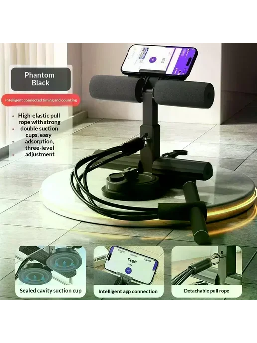 Нет бренда Домашний тренажер для пресса Dual Suction Cup A2, черный, фото 6
