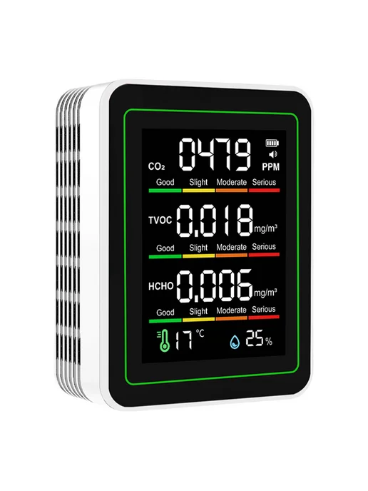 Многофункц. датчик CO2 TVOC HCHO, T, Hum, белый, белый, фото 8