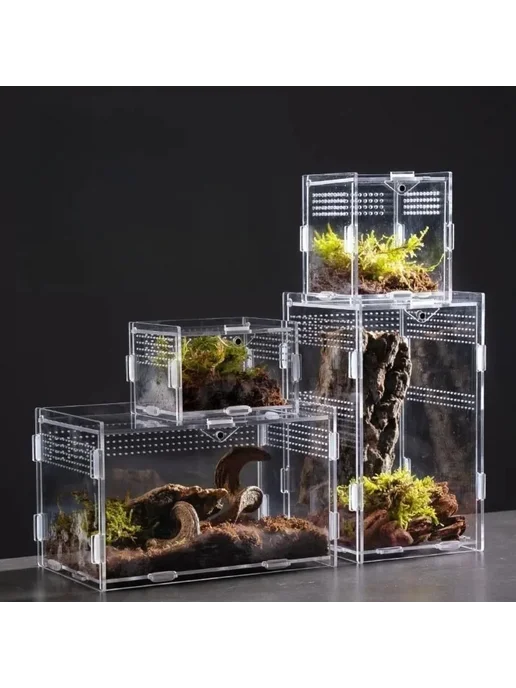Нет бренда Прозрачный акриловый террариум для рептилий Reptile Habitat, вариант, фото 2
