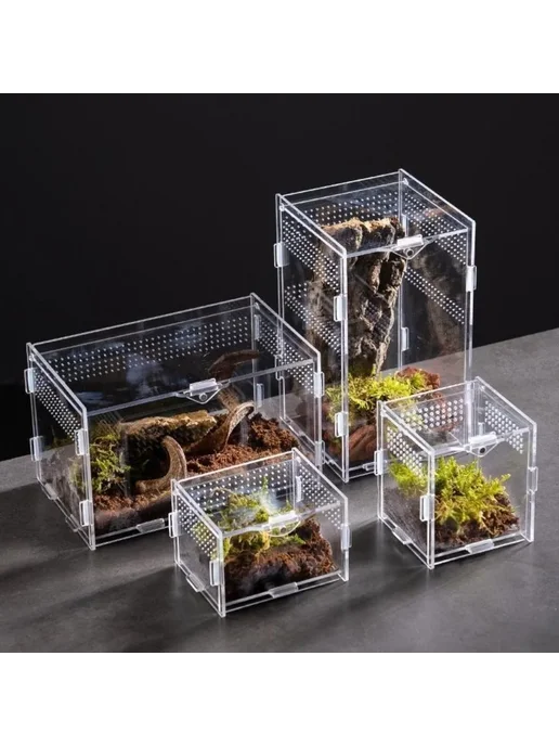 Нет бренда Прозрачный акриловый террариум для рептилий Reptile Habitat, вариант, фото 4