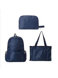 Нет бренда Портативный складной рюкзак из полиэстера Синий, dark blue