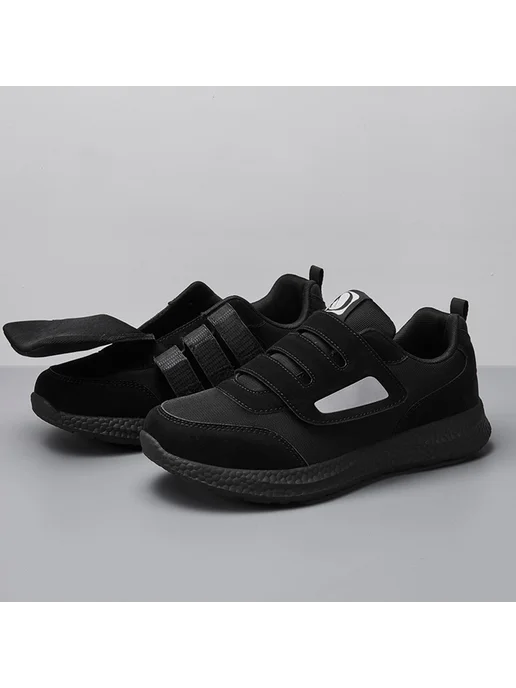 Обувь для диабета slip-on для слабженных ног, антипроскользя, черный, фото 5