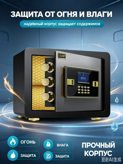 Сейф для денег и документов с электронным замком, вариант