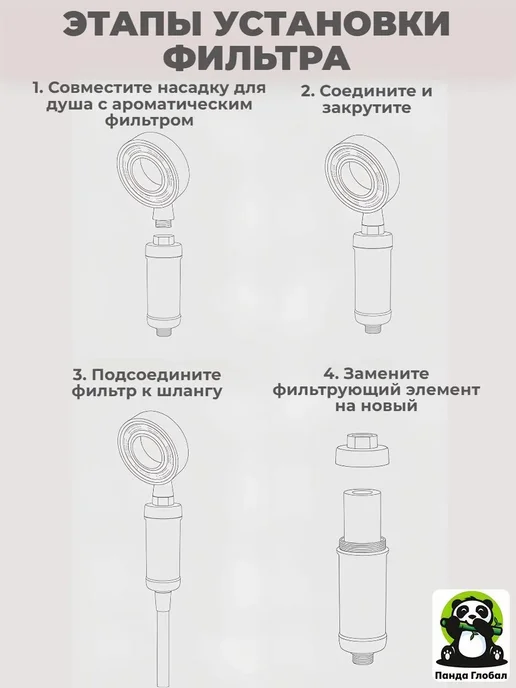 Ароматический фильтр для душа с лейкой, вариант, фото 4