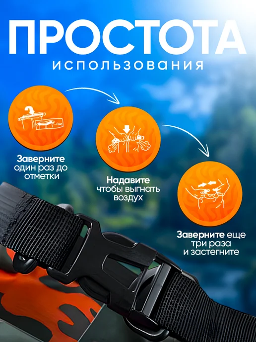Гермомешок 20 л. оранжевый, водонепроницаемый рюкзак, 20 л, фото 5