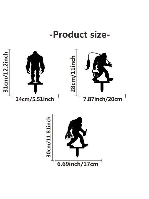Нет бренда Декоративные металлические садовые колышки Bigfoot 3 шт. TY-, 3 шт, в упаковке 180 г, фото 3