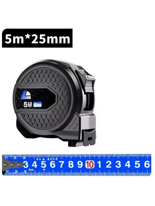 YTYIN Рулетка 5м*25мм, стальная, черная, 5 м