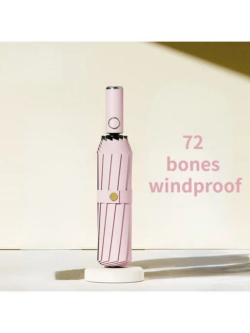 Нет бренда Автоматический складной зонт 72 костей черный Розовый, Pink, черный
