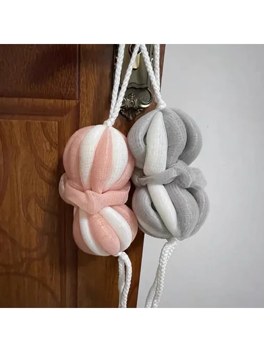 Нет бренда Мочалка для душа с губкой, pink, розовый, фото 5