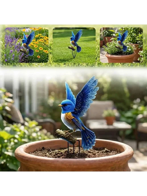 Нет бренда Декоративная птица для сада, синяя, Color A, синий, фото 2
