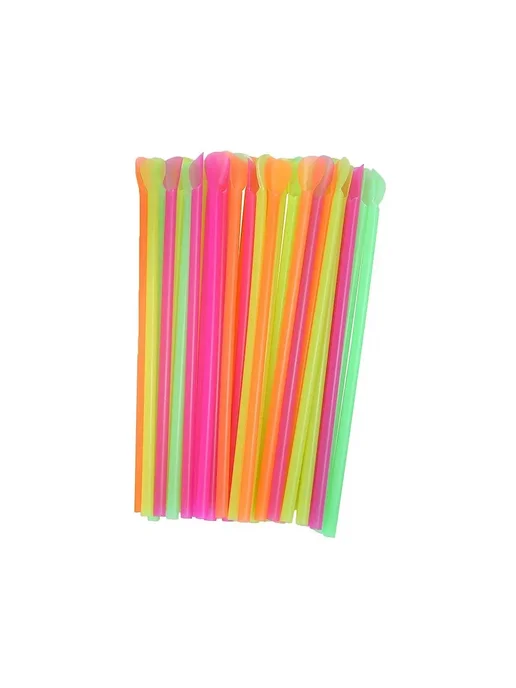 Нет бренда Цветные соломинки-ложки для коктейлей 500Pcs Spoon Straws, 500 шт, фото 7