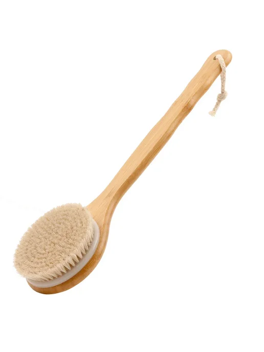 ZaMoSmile Деревянная щетка для душа Бежевый, 40cm White, белый