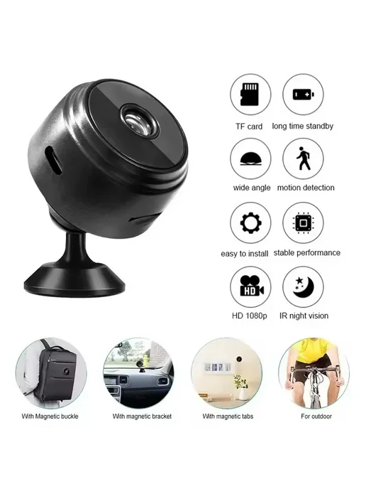 QUERPXAF Мини-видеокамера A9 WiFi HD 1080P Black, черный, фото 2