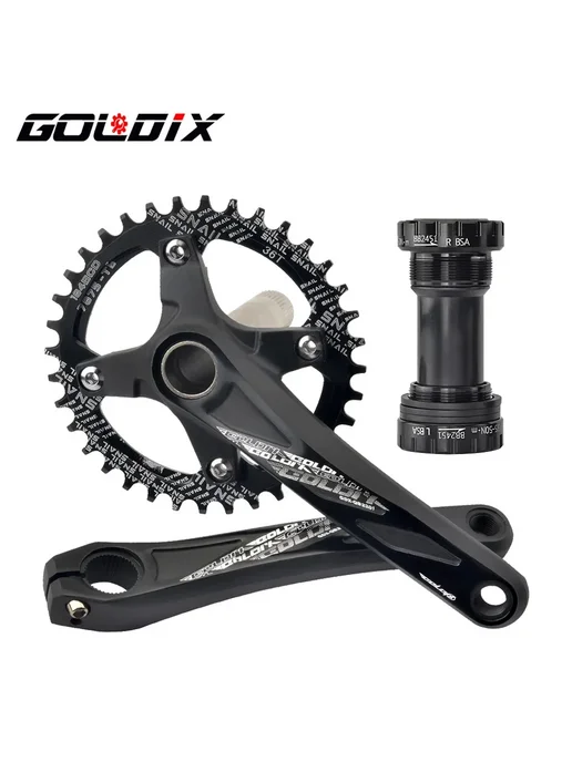 GOLDIX Шатуны алюминиевые 104BCD 32 34 36 38 40 42T 170 мм 1, MTB Алюминий 170 175мм, фото 2