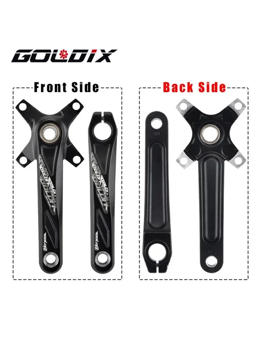 GOLDIX Шатуны алюминиевые 104BCD 32 34 36 38 40 42T 170 мм 1, MTB Алюминий 170 175мм, фото 4