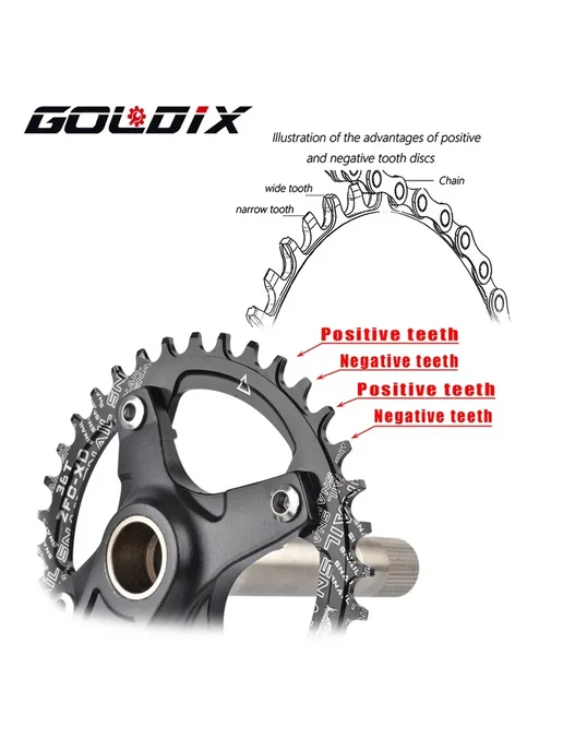 GOLDIX Шатуны алюминиевые 104BCD 32 34 36 38 40 42T 170 мм 1, MTB Алюминий 170 175мм, фото 6