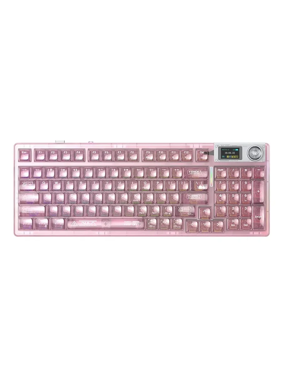 AULA Механическая клавиатура F98 Pro V3 RGB Ice Crystal-Pink
