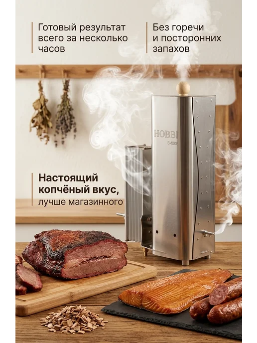 Hobbi Smoke Щепа для копчения в дымогенератор абрикос фракция 4-7мм 1кг, 1 кг, фото 4