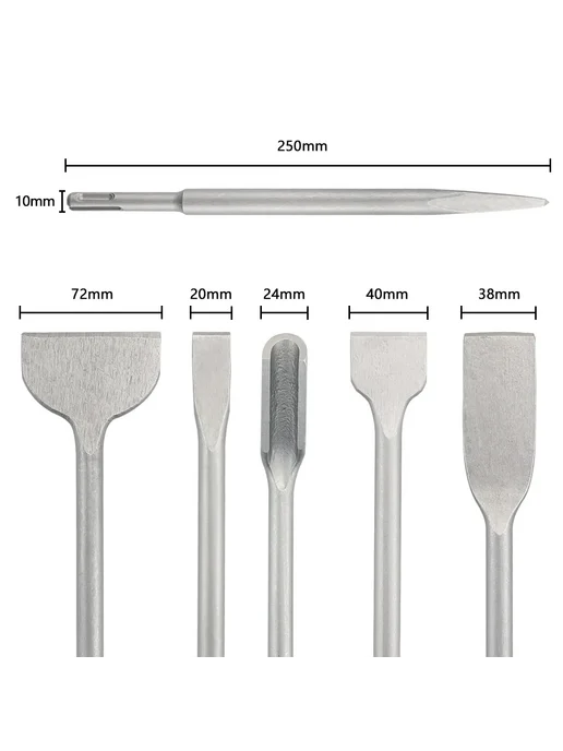 Homefish Набор долот 250 мм SDS Plus 3PCS Chisels, 3 шт, фото 5