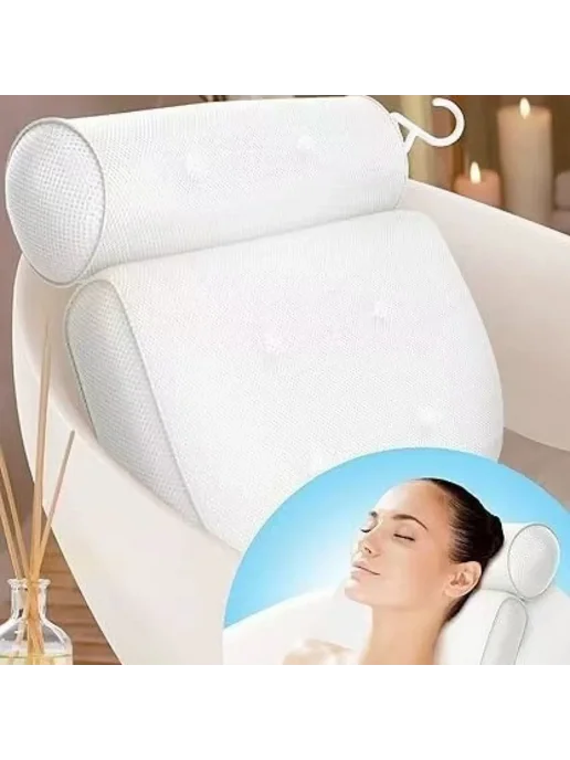 Нет бренда Подушка для ванной Air Mesh 1 2 шт. W-7 Suction Cups, 2 шт, фото 3