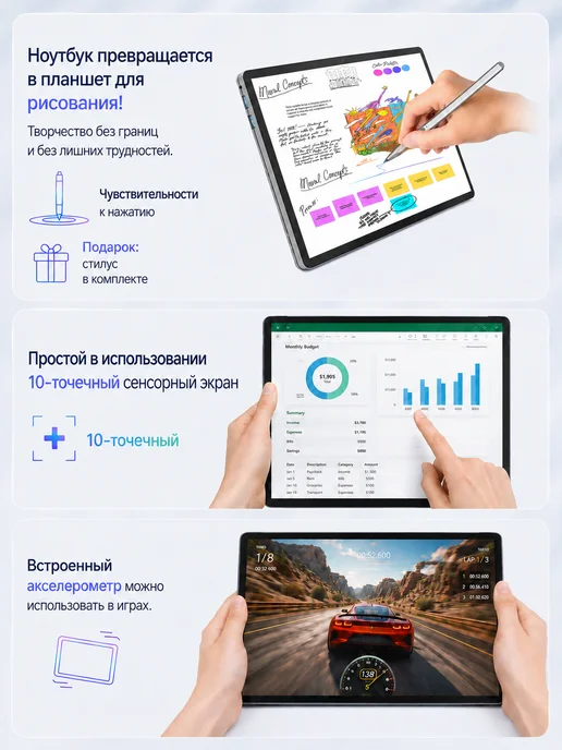 Ninkear Ноутбук S13 Neo, Intel N150, 12 ГБ LPDDR5 + 512 ГБ SSD, 12 ГБ, 512 ГБ, фото 7