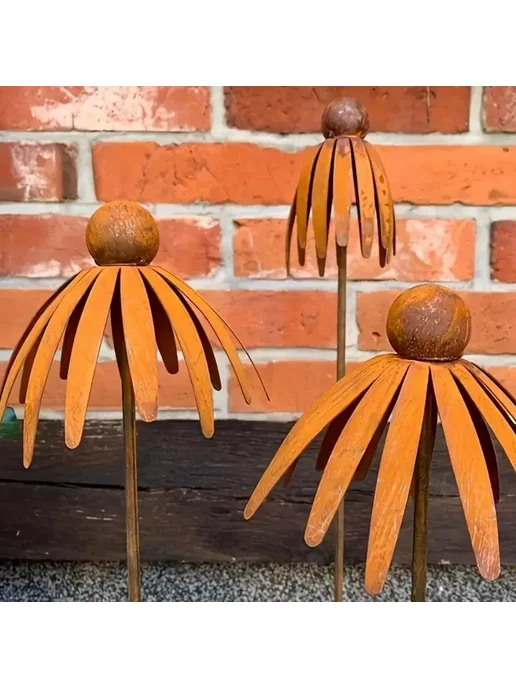 Нет бренда Декоративные колышки из железа в форме маргариток 3pcs, 3 шт, фото 6